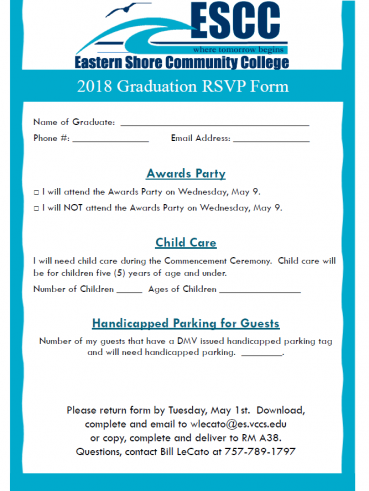 2018 Graduation RSVP Form