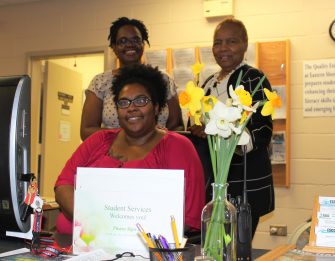 Image of Artima Taylor, Lakesha Gummeson, and Eula Mizzelle of Student Services