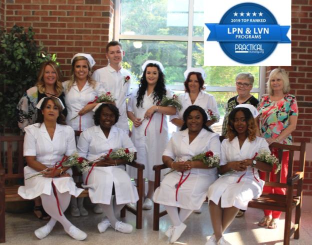 An image of ESCC 2018 Practical Nursing Class with instructors Beth Stonestreet, Peggy Bennett, and Bonnie Nordstrom.