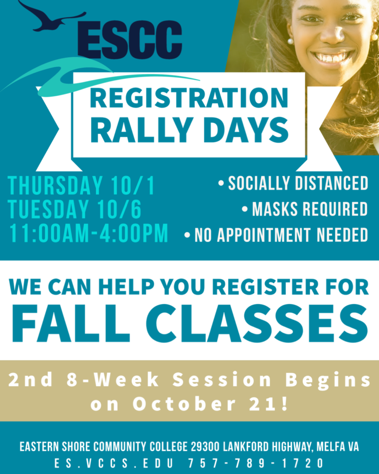 Two More Fall Registration Rally Days Scheduled Eastern Shore