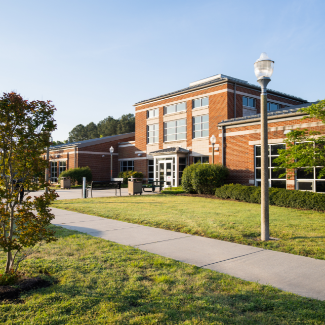 The outside view of a campus building.