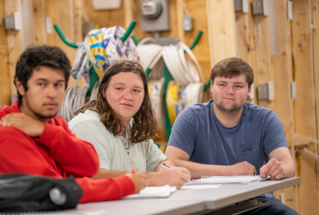 Students seated at a table