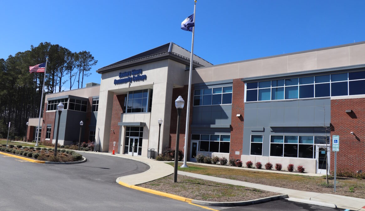 The outside of the front of a campus building